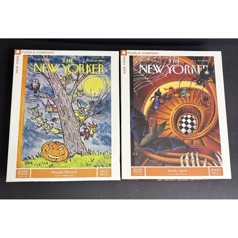 2 New York Puzzle Company Jigsaw Halloween Co Spooky Spiral Moonlight Mischief